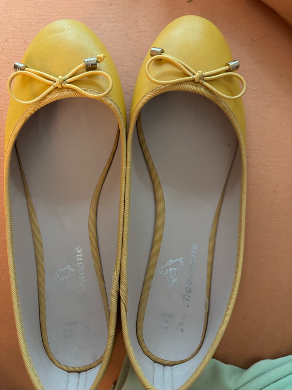 Chase + Chloe Yellow Bow Ballet Flats — Women’s Slip-On Comfort - Picture 4 of 4